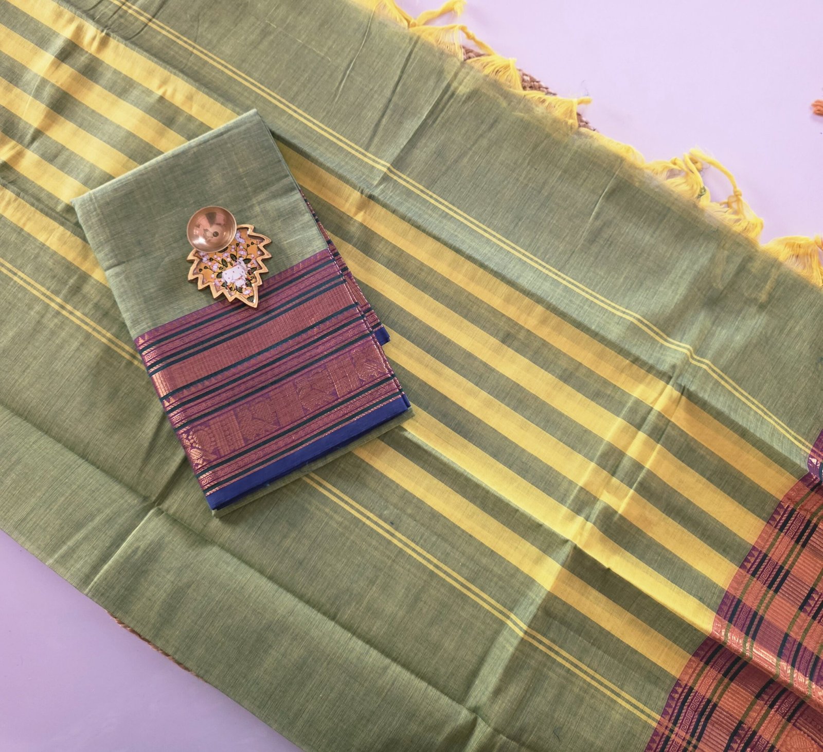 Chettinad Cotton Top and Dupatta Set - CC05 - Image 2