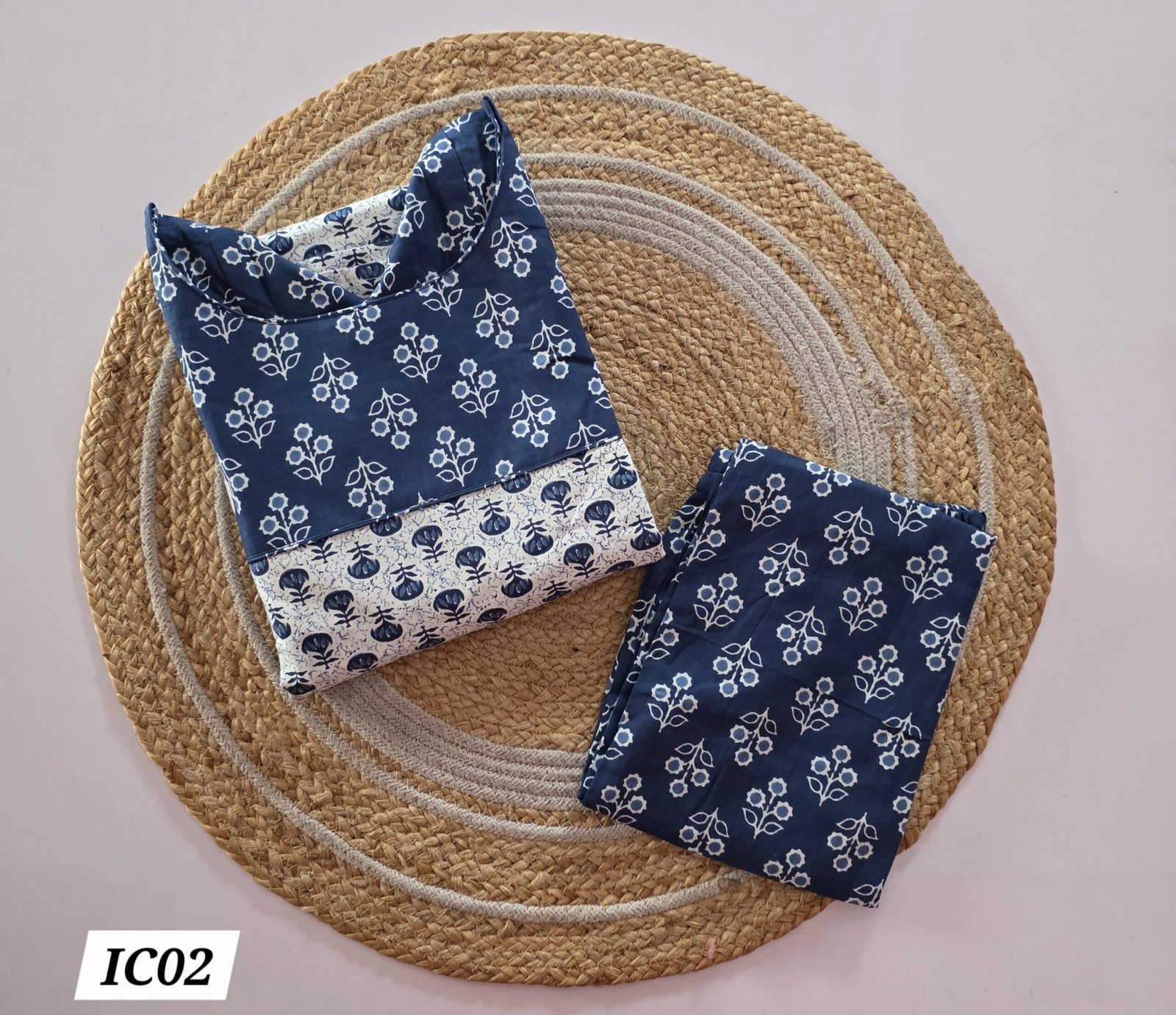 Indigo Handblock Printed Co Ord Set - IC02
