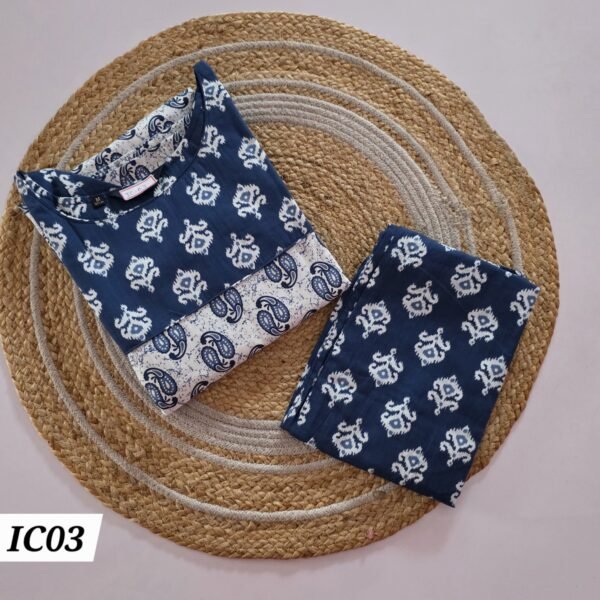 Indigo Handblock Printed Co Ord Set - IC03