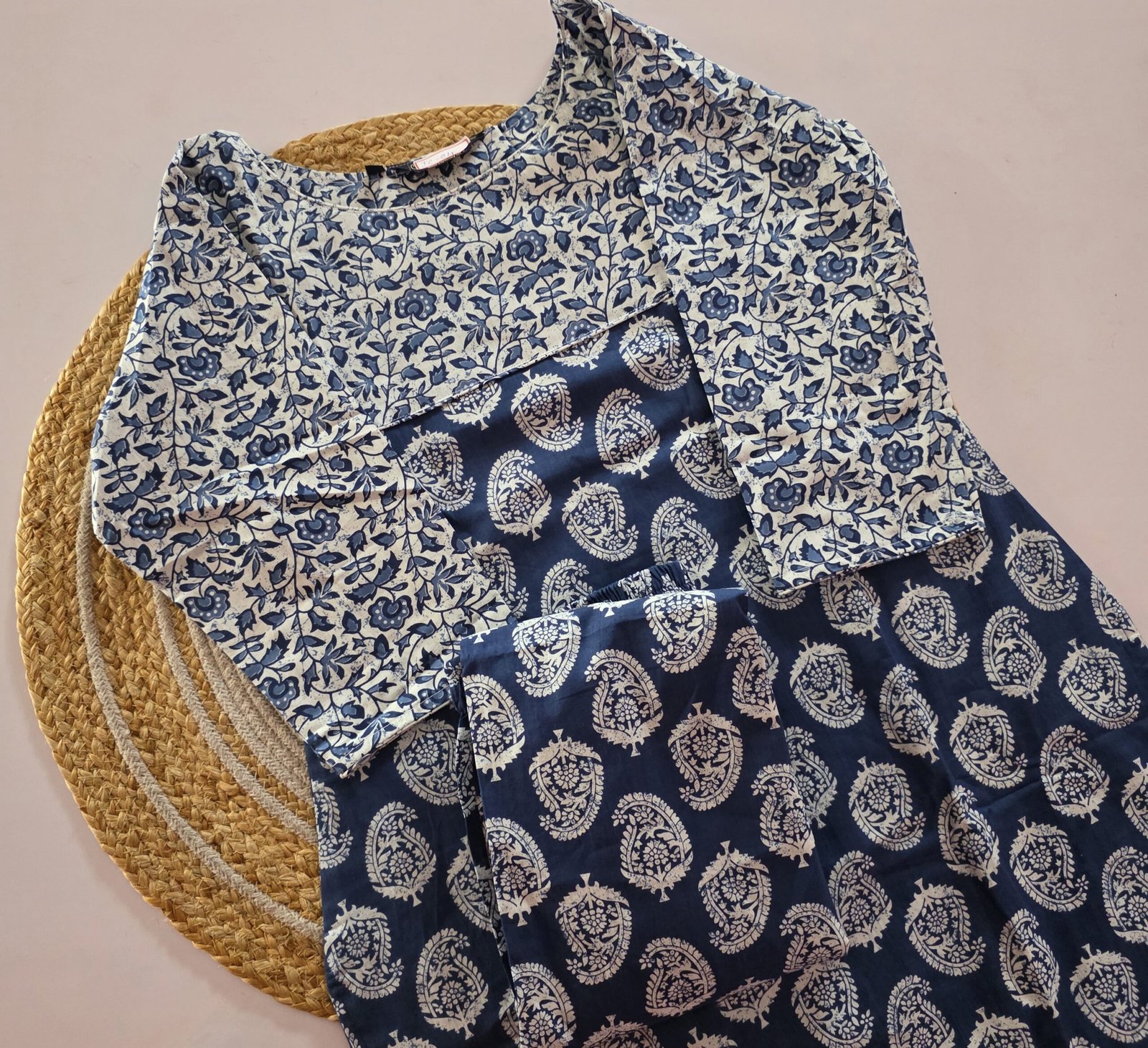 Indigo Handblock Printed Co Ord Set - IC04 - Image 2