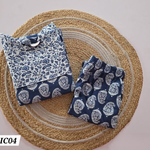 Indigo Handblock Printed Co Ord Set - IC04
