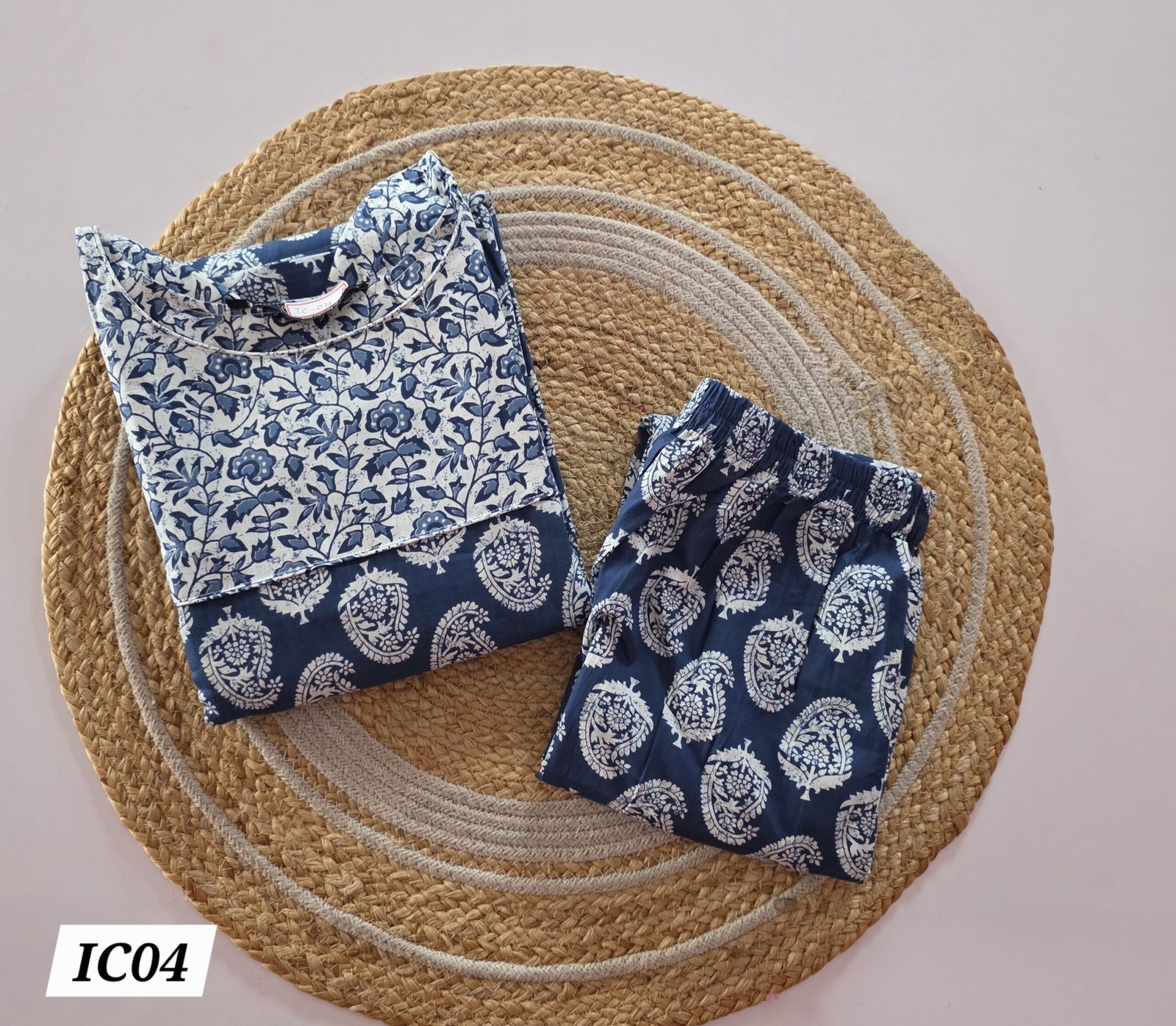 Indigo Handblock Printed Co Ord Set - IC04
