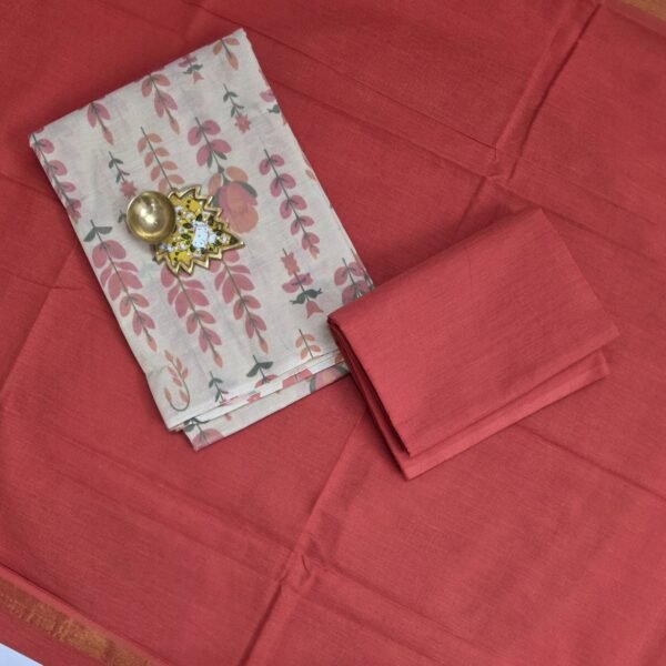 Orange Floral Cotton 3pc Set