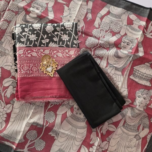 Tissue Silk With Kalamkari Dupatta - TK02
