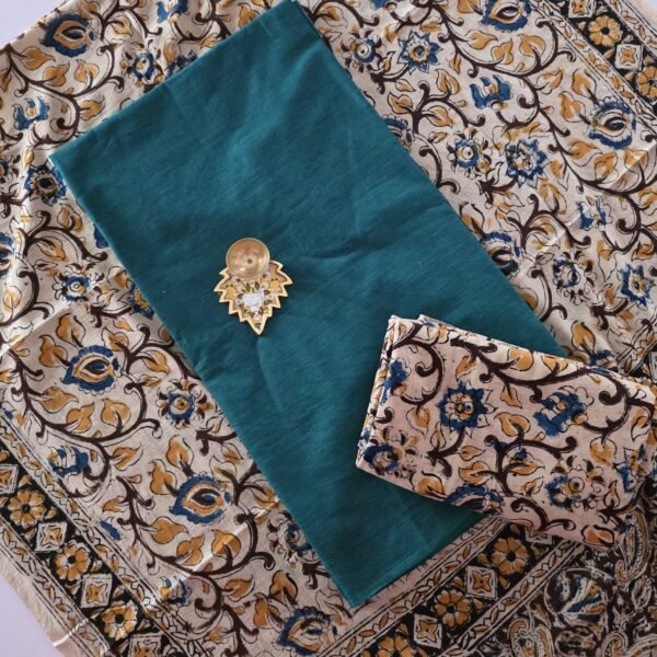 Kalamkari Handblock Printed Salwar Set - HK33 - Green