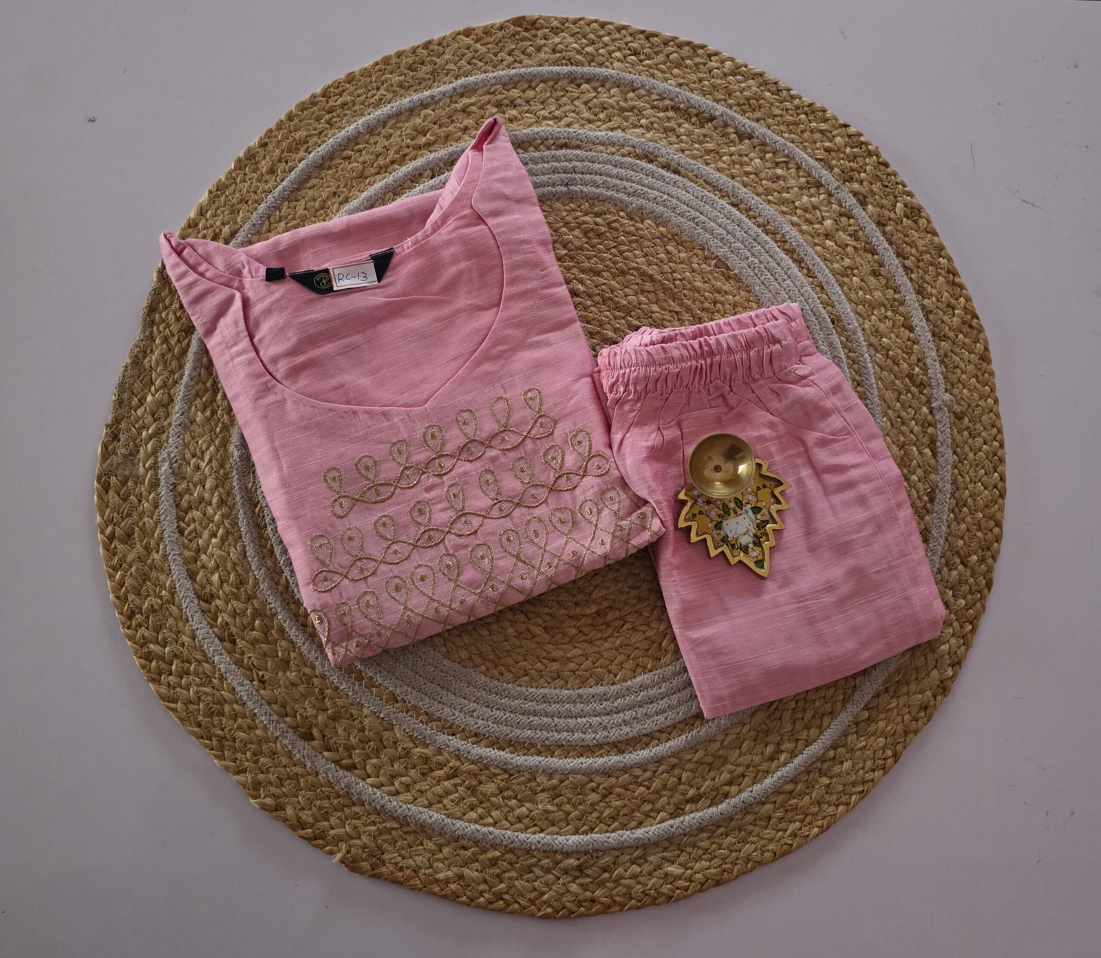 Kolam Semi Raw Silk Co Ord Set - RC13 - Image 3