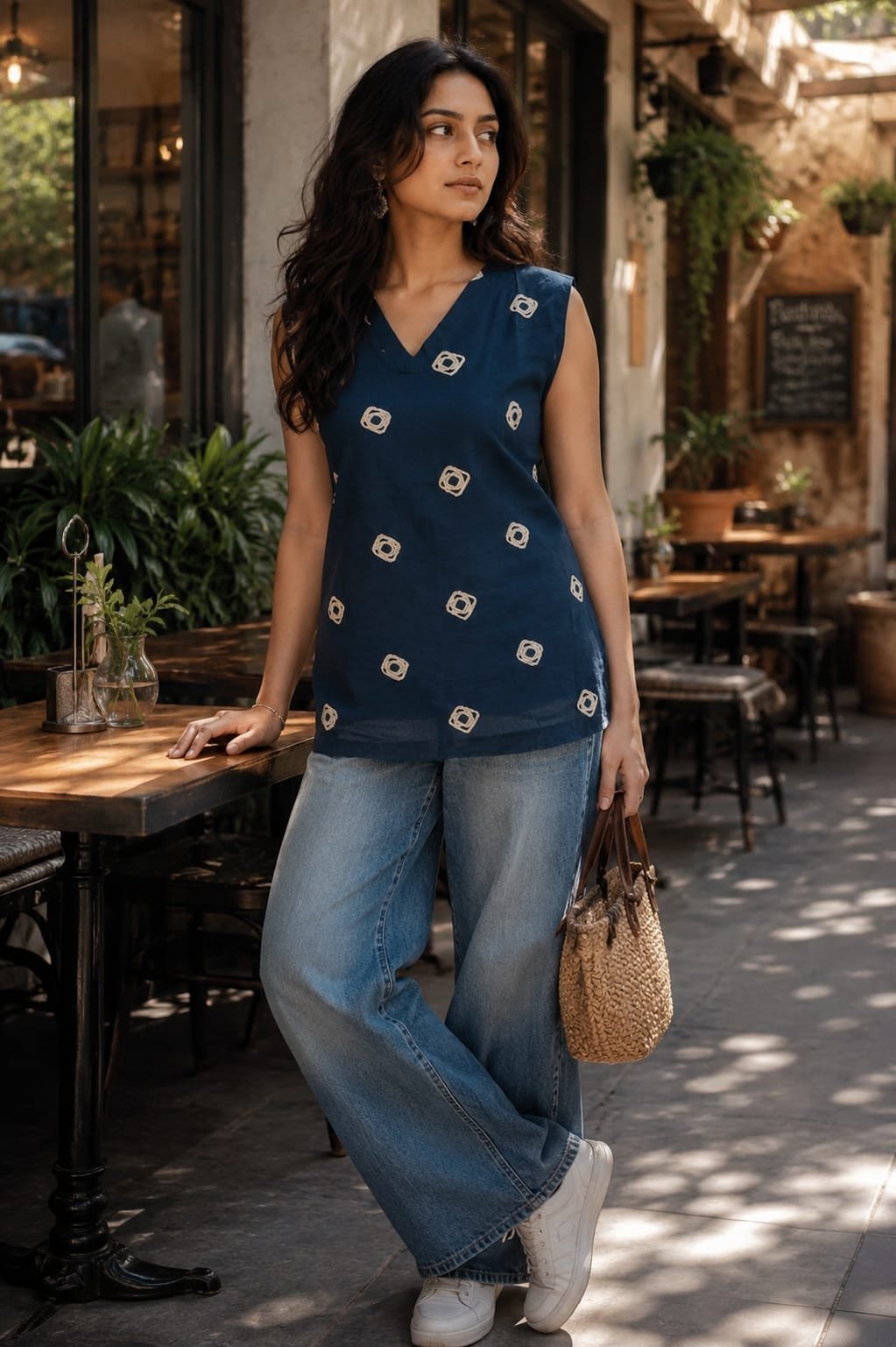 Flex Cotton Short Kurti - FCS09 - Teal - Image 3
