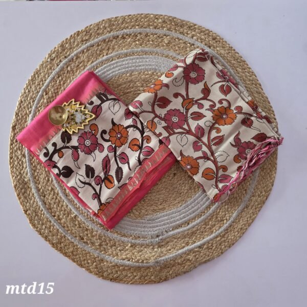 Mangalgiri Silk × Kalamkari Fusion Top and Dupatta Set - MTD15