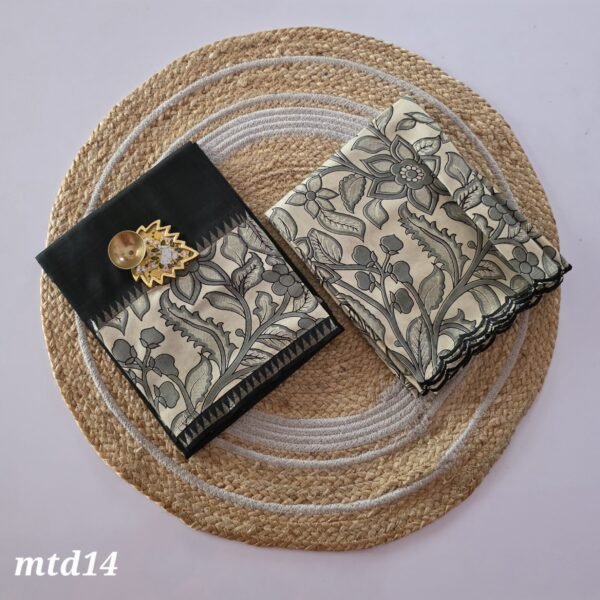Mangalgiri Silk × Kalamkari Fusion Top and Dupatta Set - MTD14