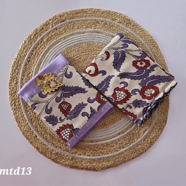 Mangalgiri Silk × Kalamkari Fusion Top and Dupatta Set - MTD13