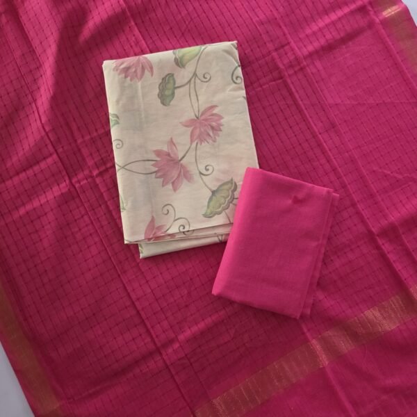 Pink Floral Cotton Salwar Set