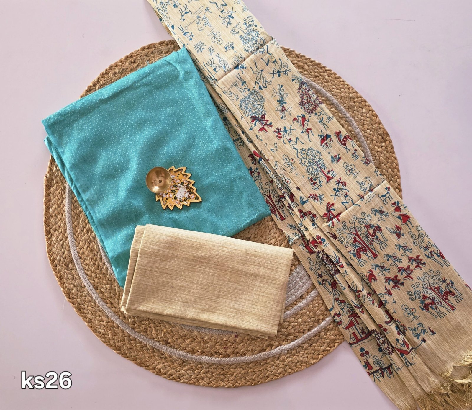 Katan Silk with Madhubani Dupatta Salwar Set - KS26 - Image 2