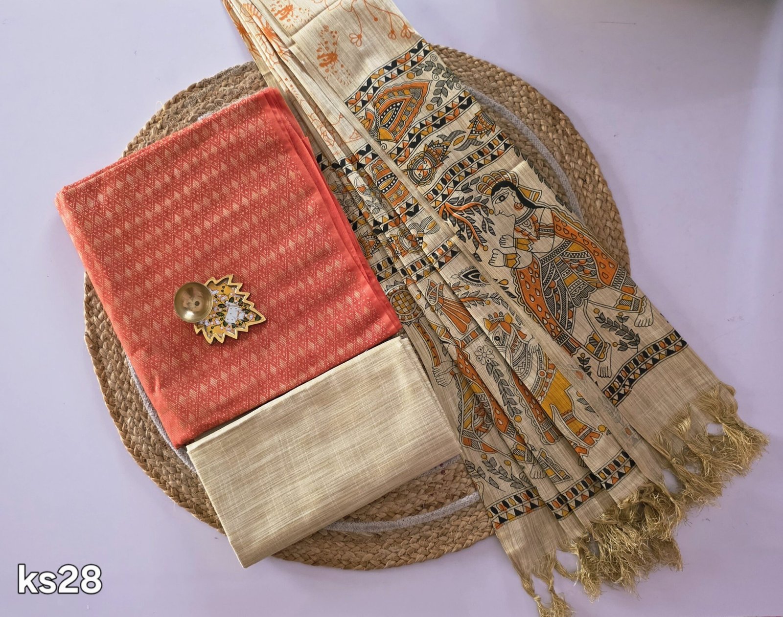 Katan Silk with Madhubani Dupatta Salwar Set - KS28