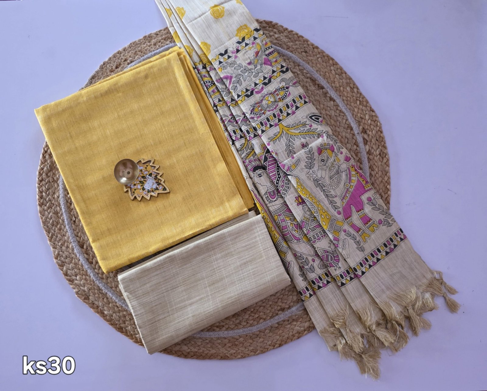 Katan Silk with Madhubani Dupatta Salwar Set - KS30