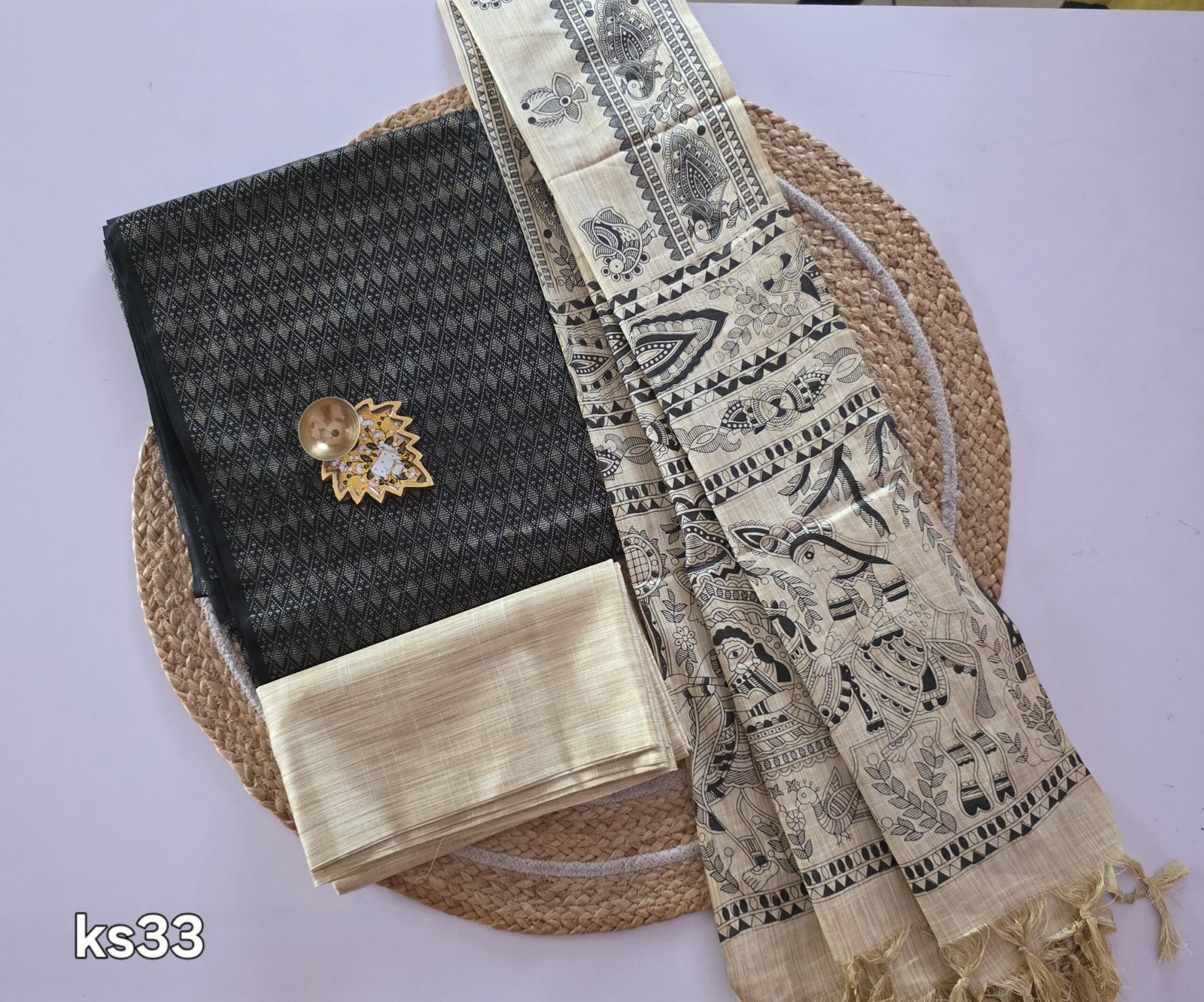 Katan Silk with Madhubani Dupatta Salwar Set - KS33