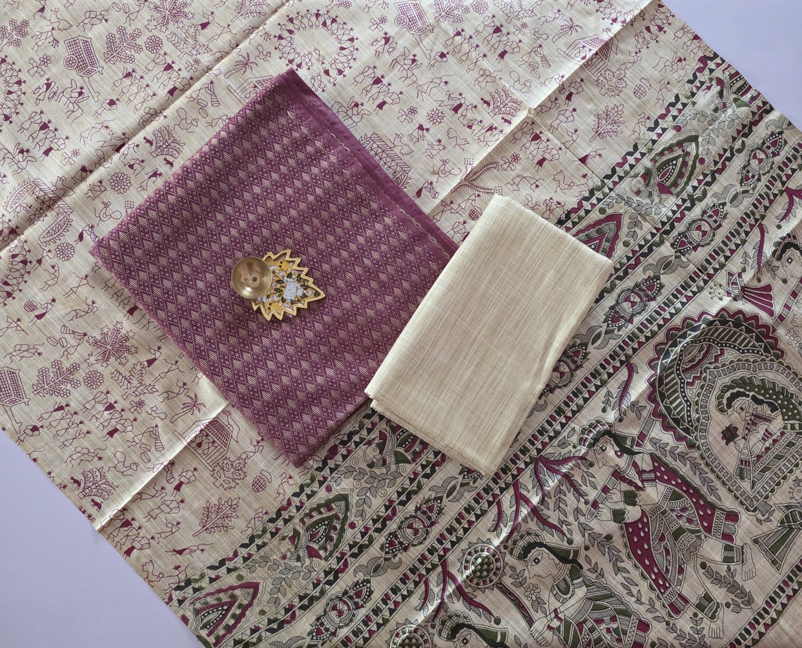 Katan Silk with Madhubani Dupatta Salwar Set - KS35 - Image 2