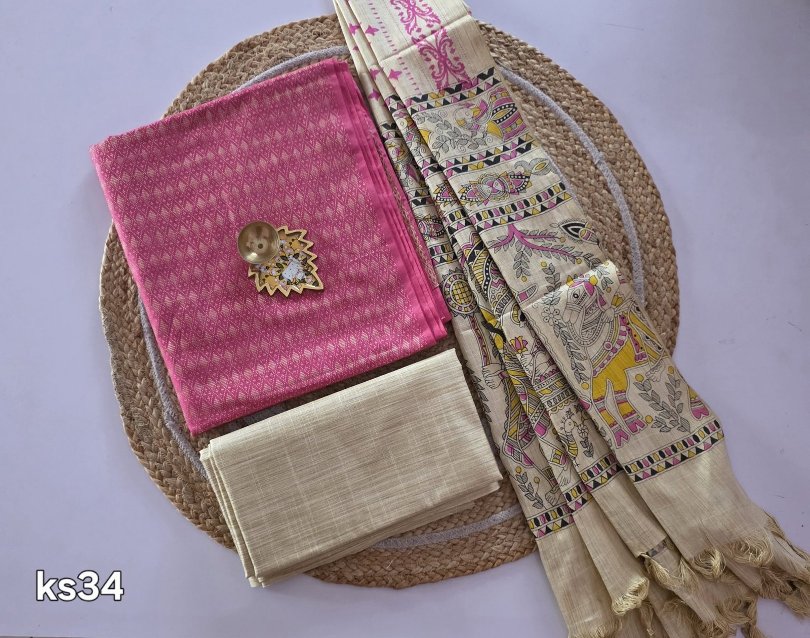 Katan Silk with Madhubani Dupatta Salwar Set - KS34