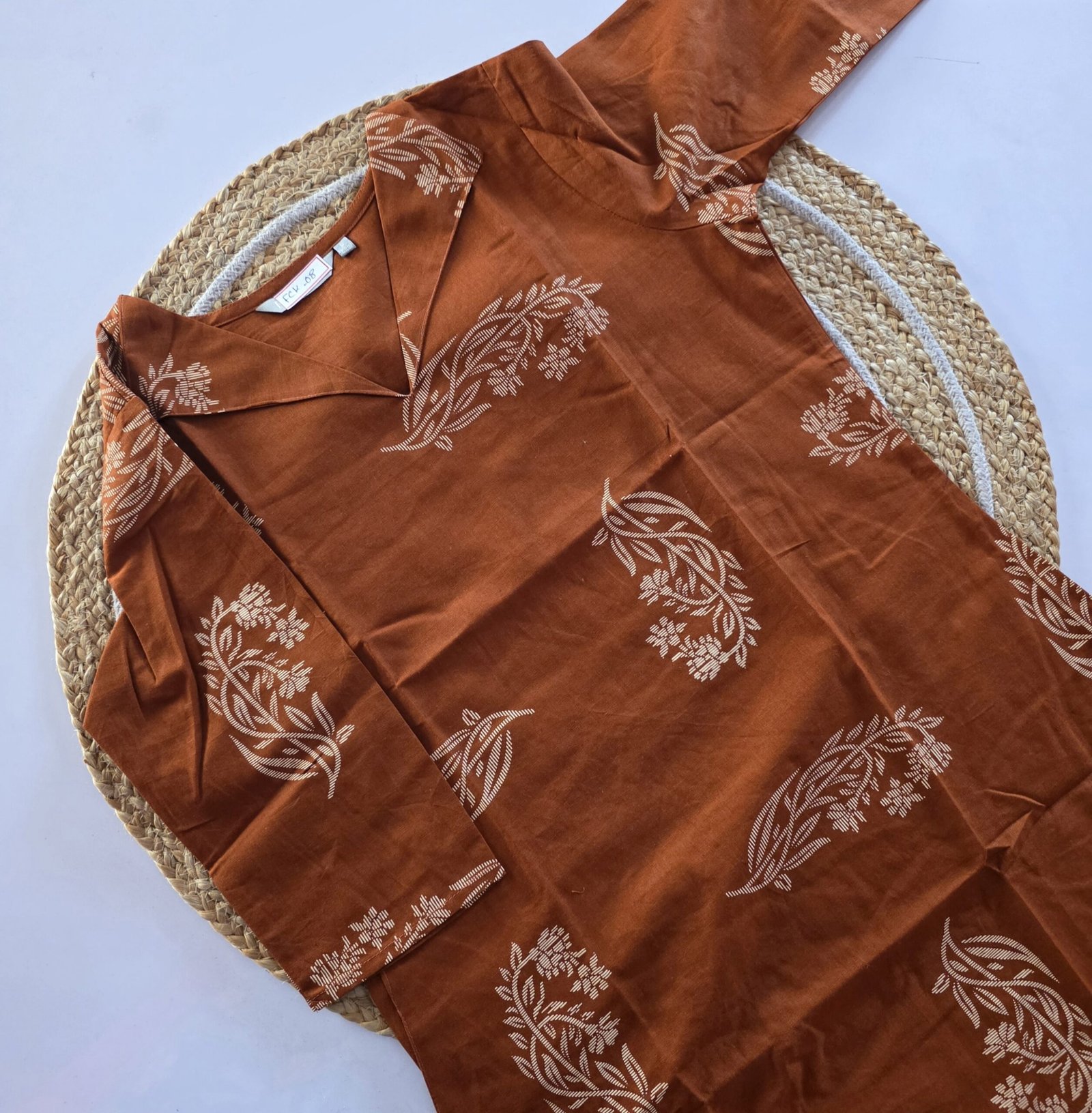 Flex Cotton Kurti - FCK08 - Rust Orange