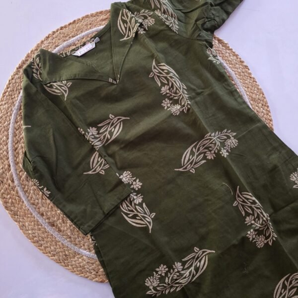 Flex Cotton Kurti - FCK07 - Olive Green