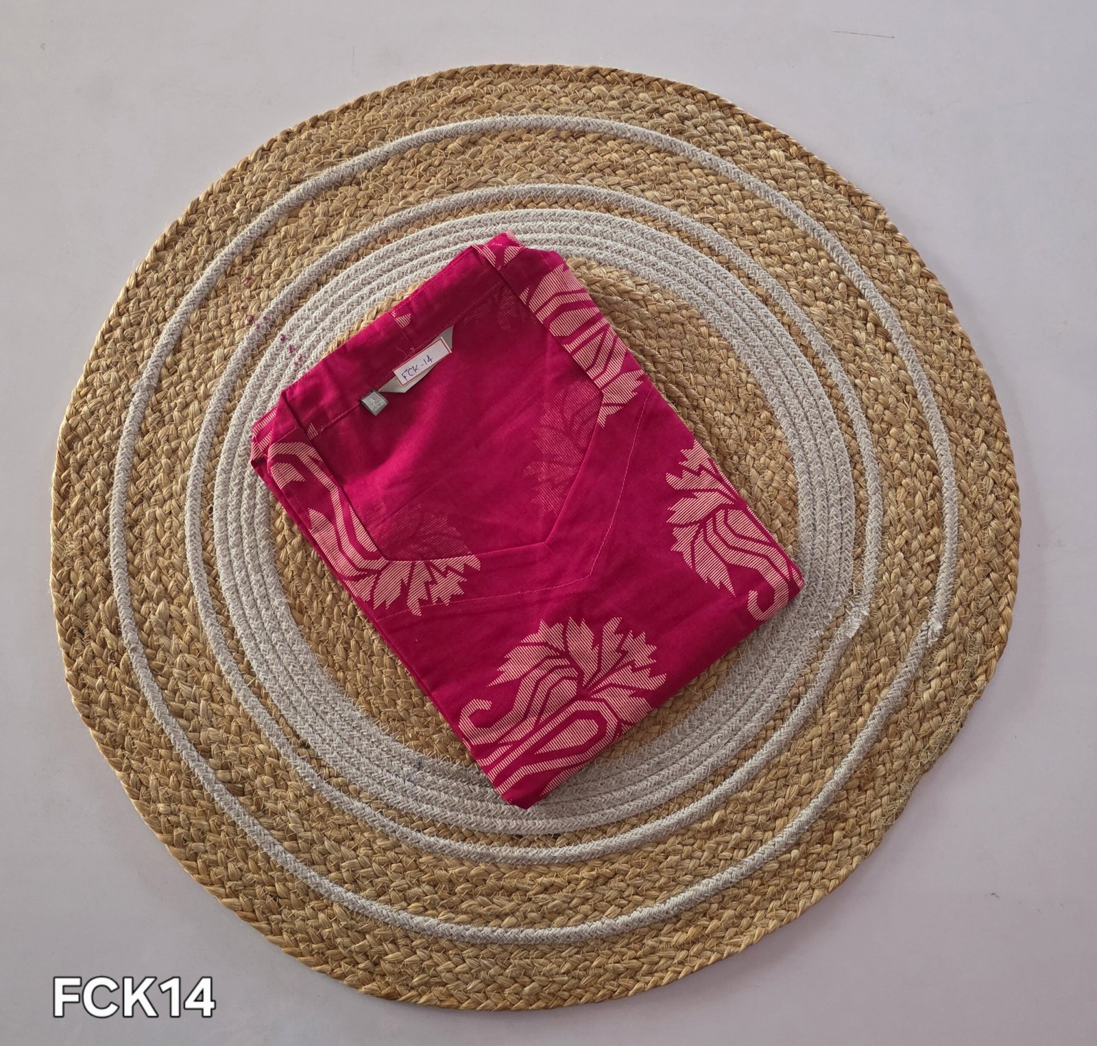 Flex Cotton Kurti - FCK14 - Rani Pink - Image 2