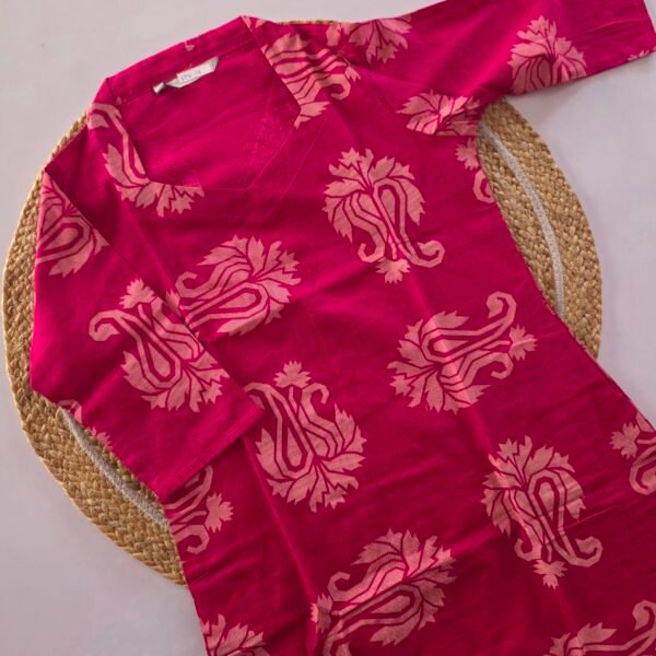 Flex Cotton Kurti - FCK14 - Rani Pink