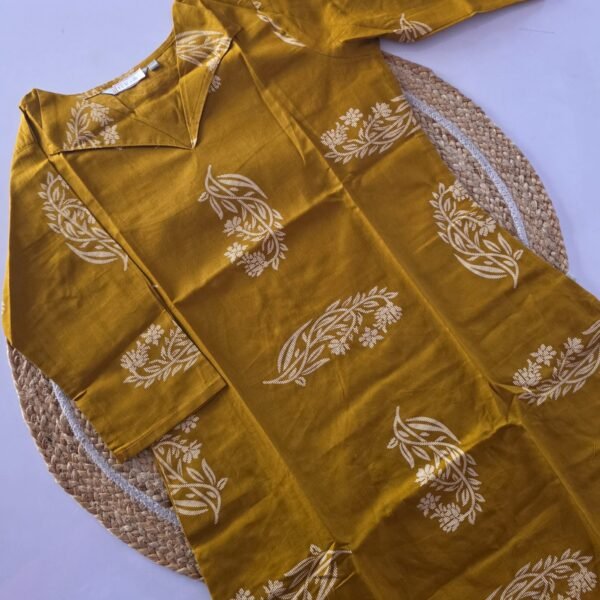 Flex Cotton Kurti - FCK16 - Mustard Yellow