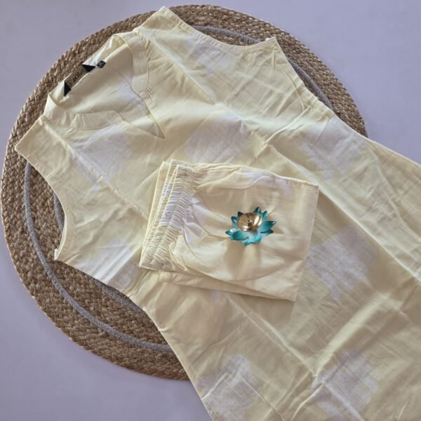 Elephant Motif Co Ord Set - COS24 - Pastel Yellow