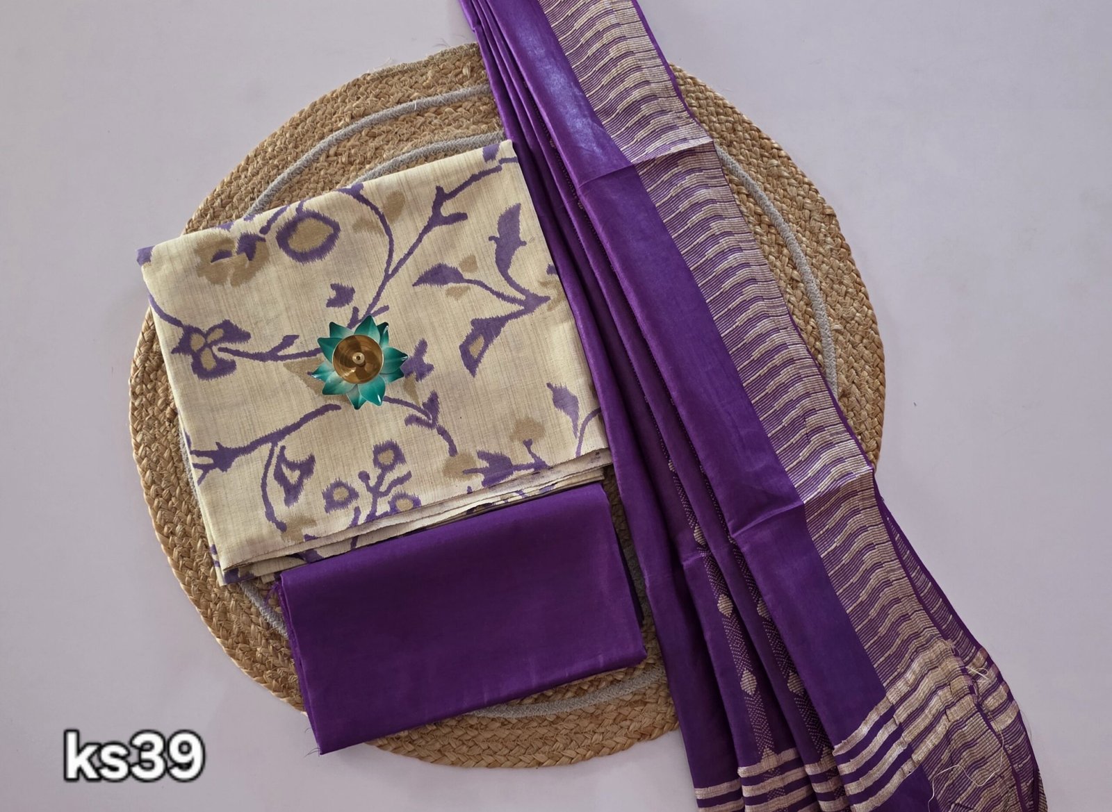 Floral Khadi Cotton Salwar Set - KS39
