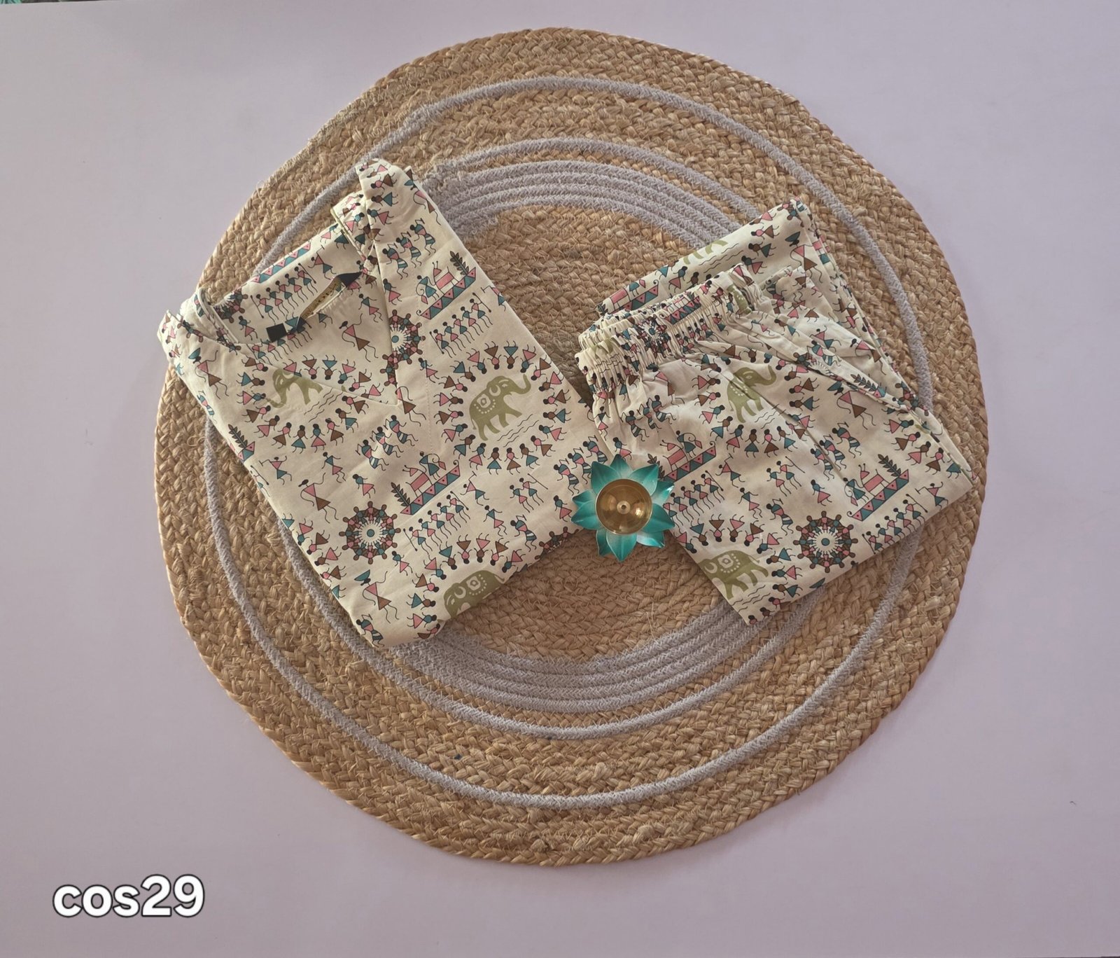 Warli & Elephant Motif Co Ord Set - COS29 - Image 2