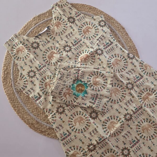 Warli & Elephant Motif Co Ord Set - COS28