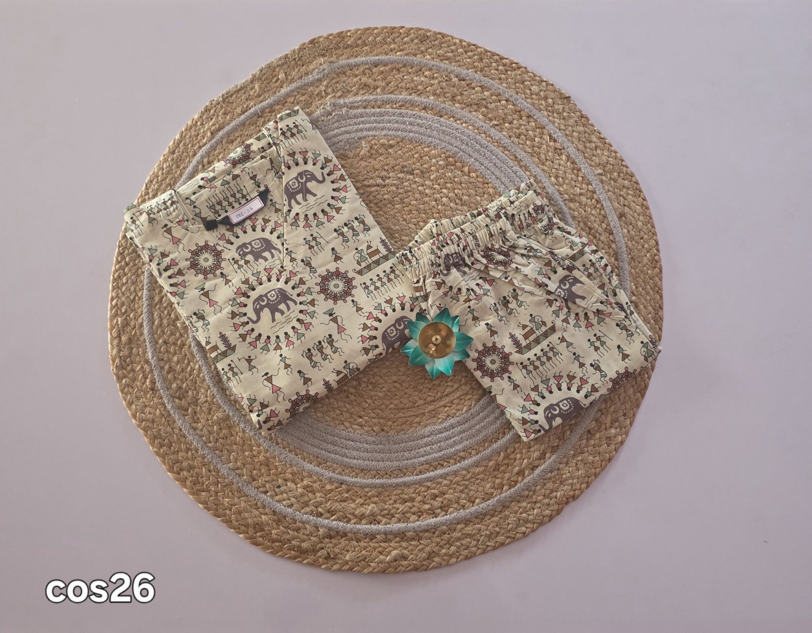 Warli & Elephant Motif Co Ord Set - COS26 - Image 2
