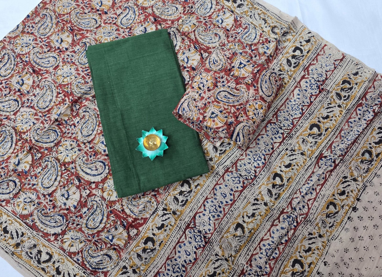 Kalamkari Handblock Printed Salwar Set - HK126 - Image 2