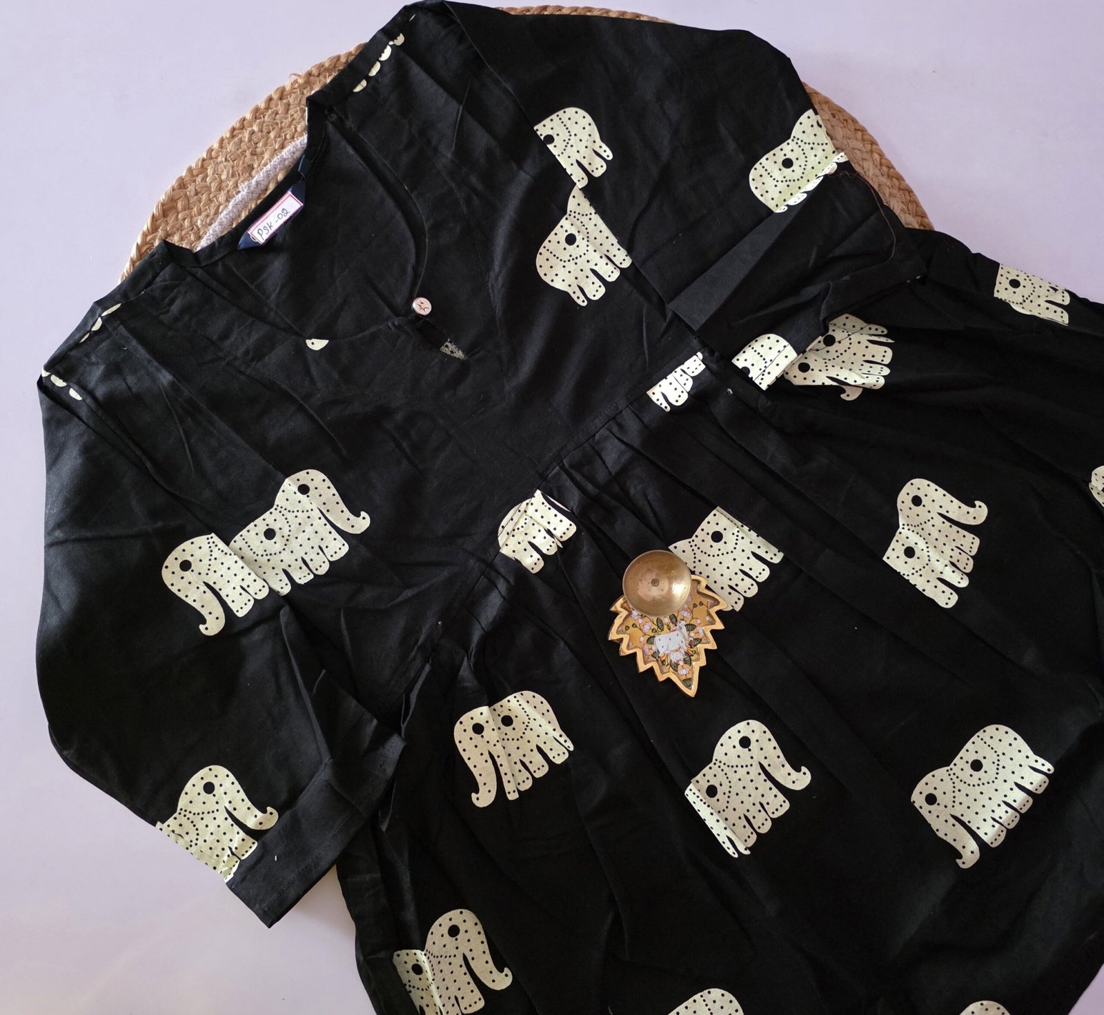 Peplum Short Kurti - PSK02 - Black