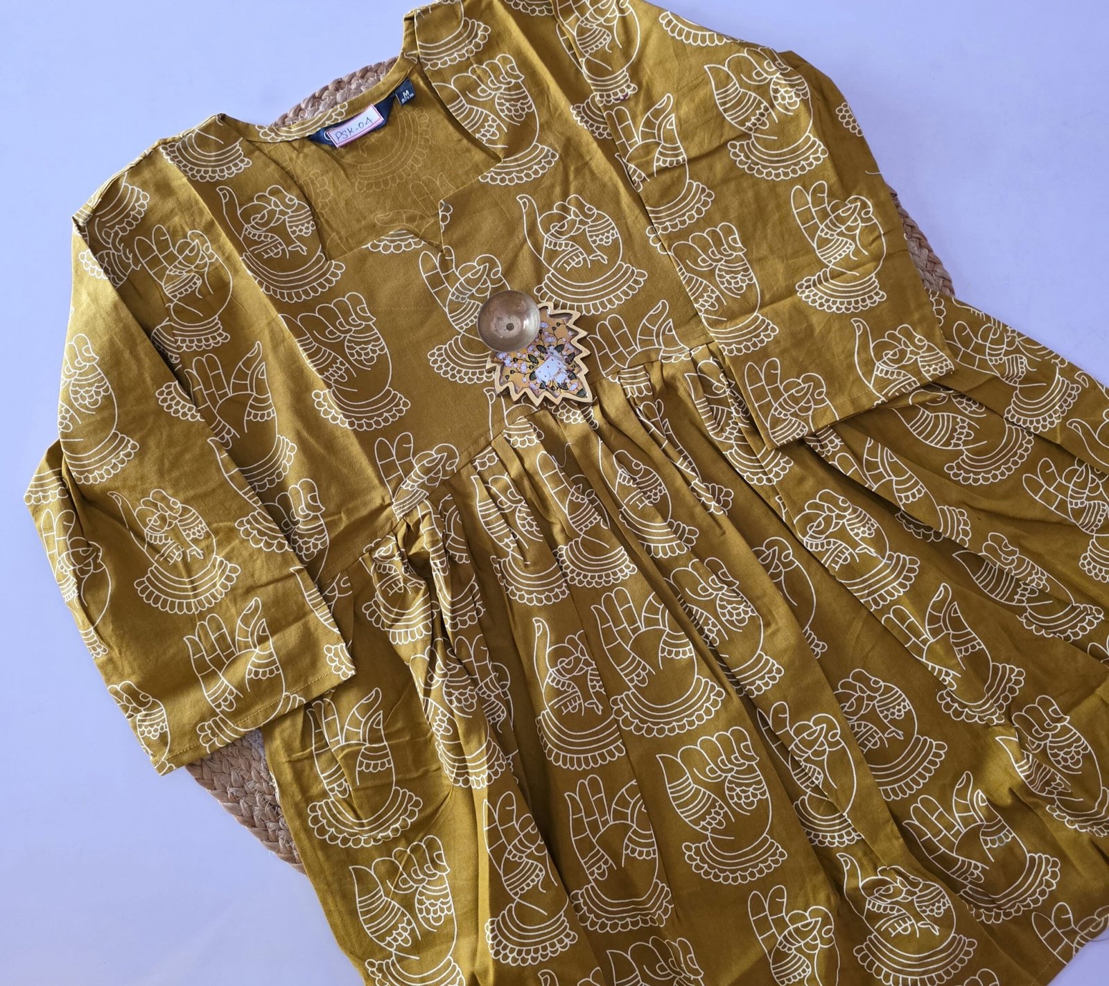 Peplum Short Kurti - PSK04 - Mustard Yellow