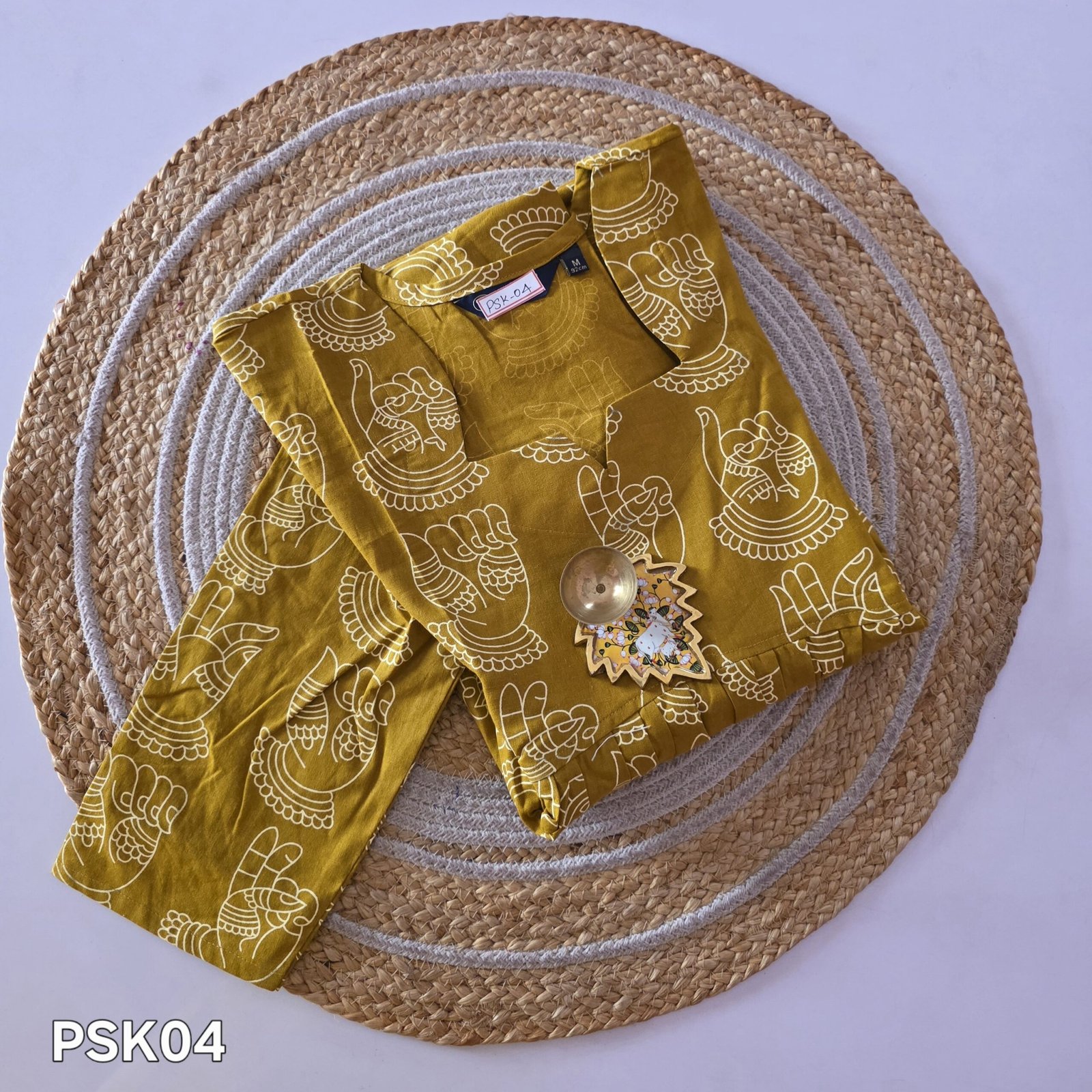 Peplum Short Kurti - PSK04 - Mustard Yellow - Image 2