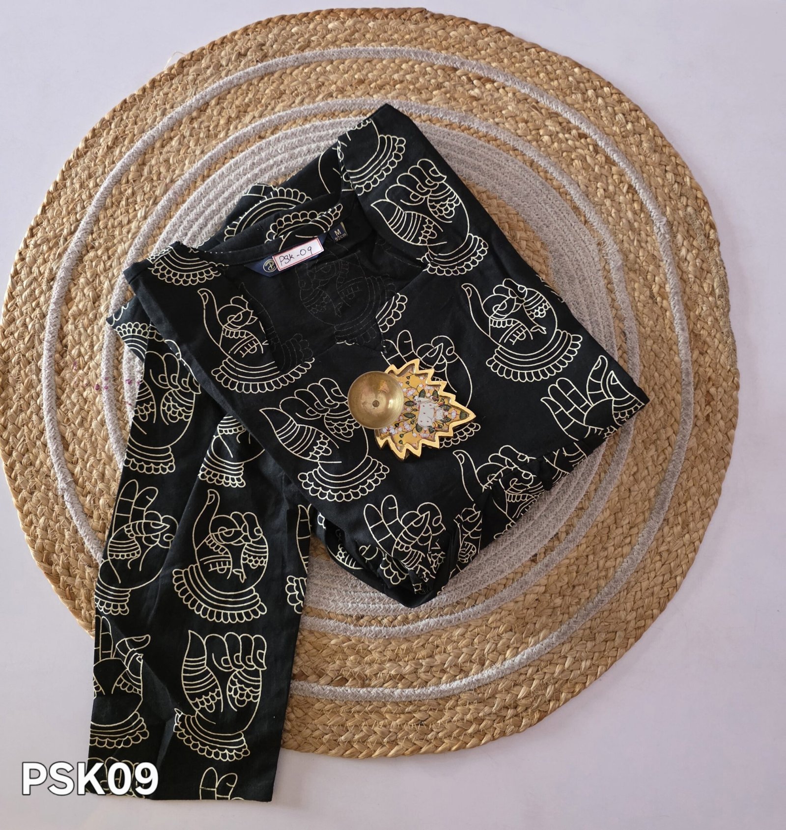 Peplum Short Kurti - PSK09 - Black - Image 2