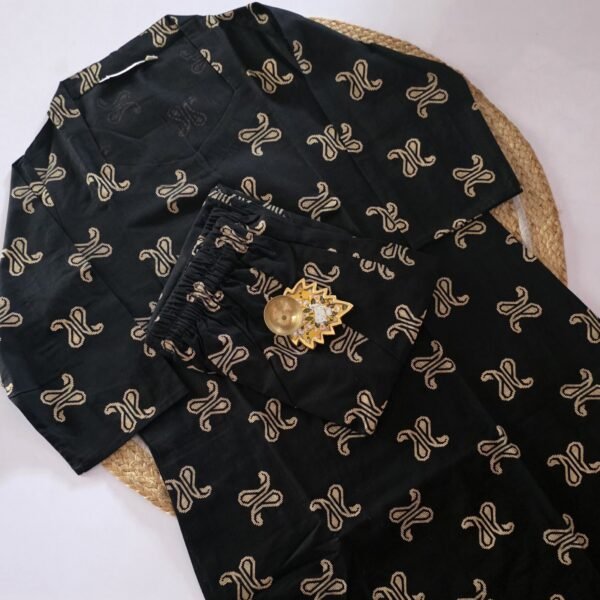 Flex Cotton Co Ord Set - COS46 - Black