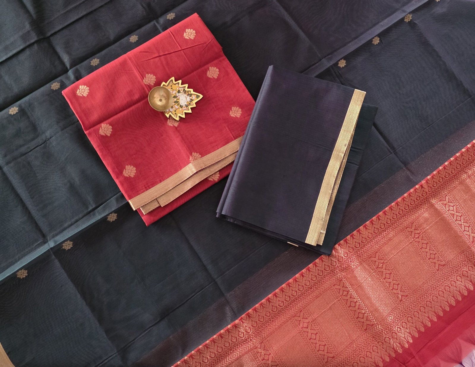 Silk Cotton Salwar Set - SK52 - Navy