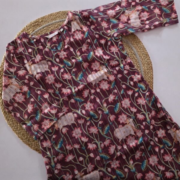 Linen Zari Kurti - LZK16