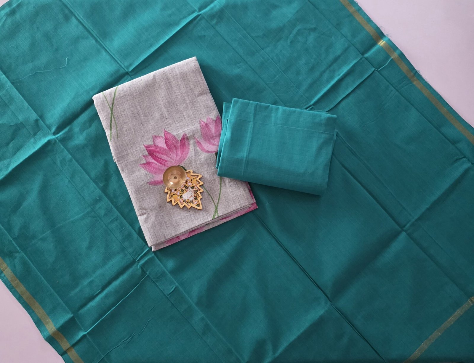 Handpainted Pure Cotton Salwar Set - PK19 - Image 2