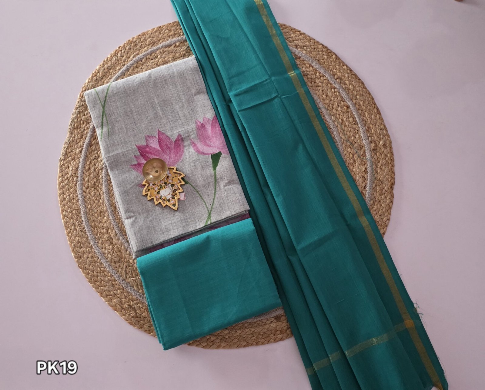 Handpainted Pure Cotton Salwar Set - PK19