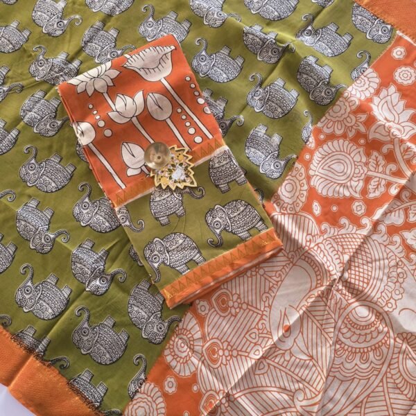 Mangalgiri Silk × Chennuri Silk Fusion Top and Dupatta Set - KTD30