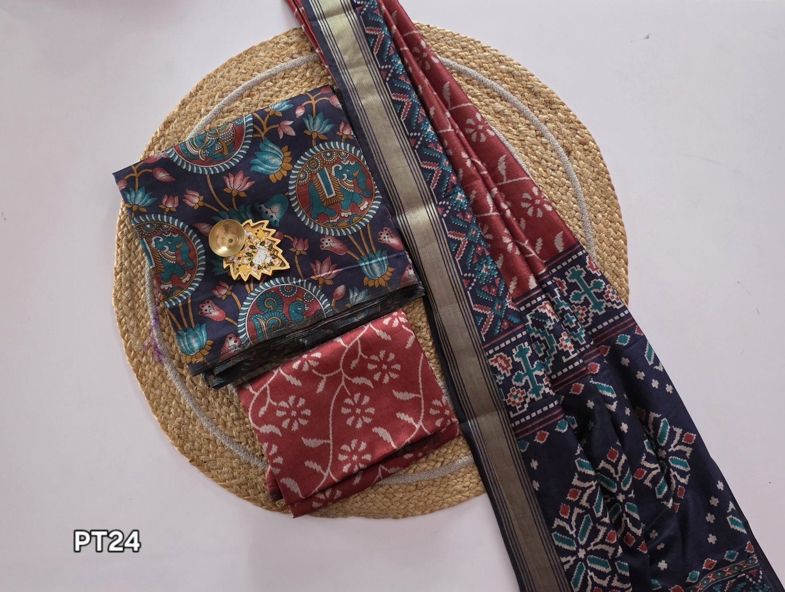Semi Patola Silk Salwar Set - PT24