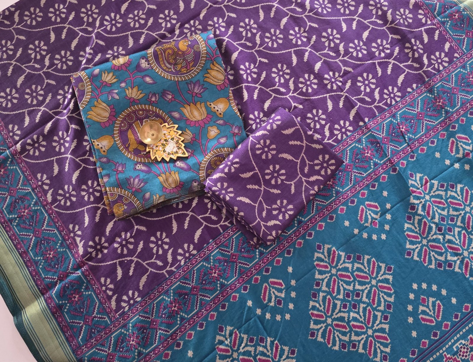 Semi Patola Silk Salwar Set - PT23 - Image 2