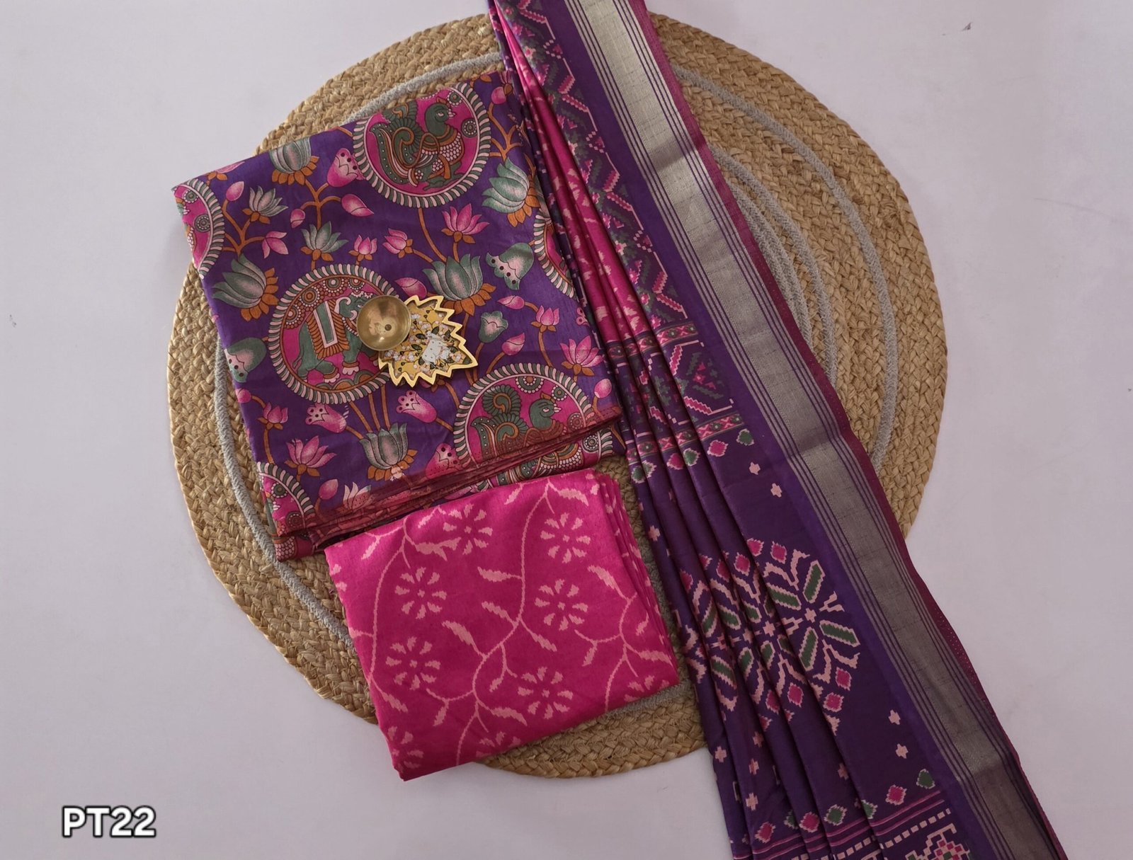 Semi Patola Silk Salwar Set - PT22 - Image 2