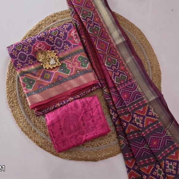 Semi Patola Silk Salwar Set - PT21