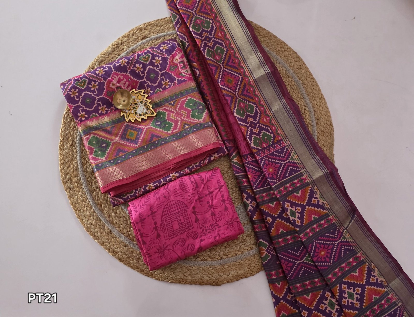 Semi Patola Silk Salwar Set - PT21