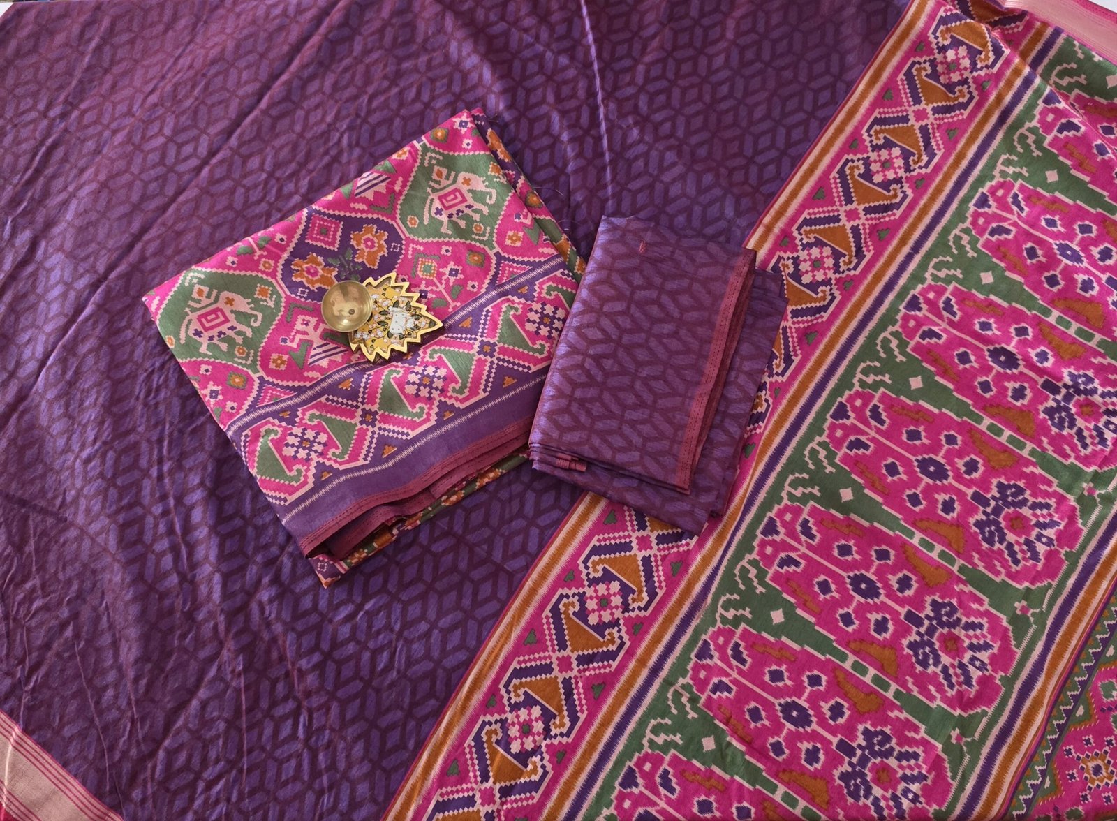 Semi Patola Silk Salwar Set - PT20 - Image 2