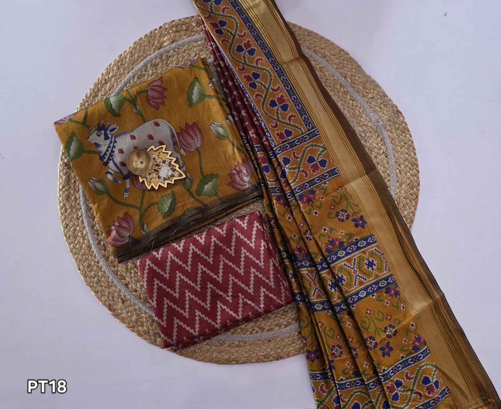 Semi Patola Silk Salwar Set - PT18