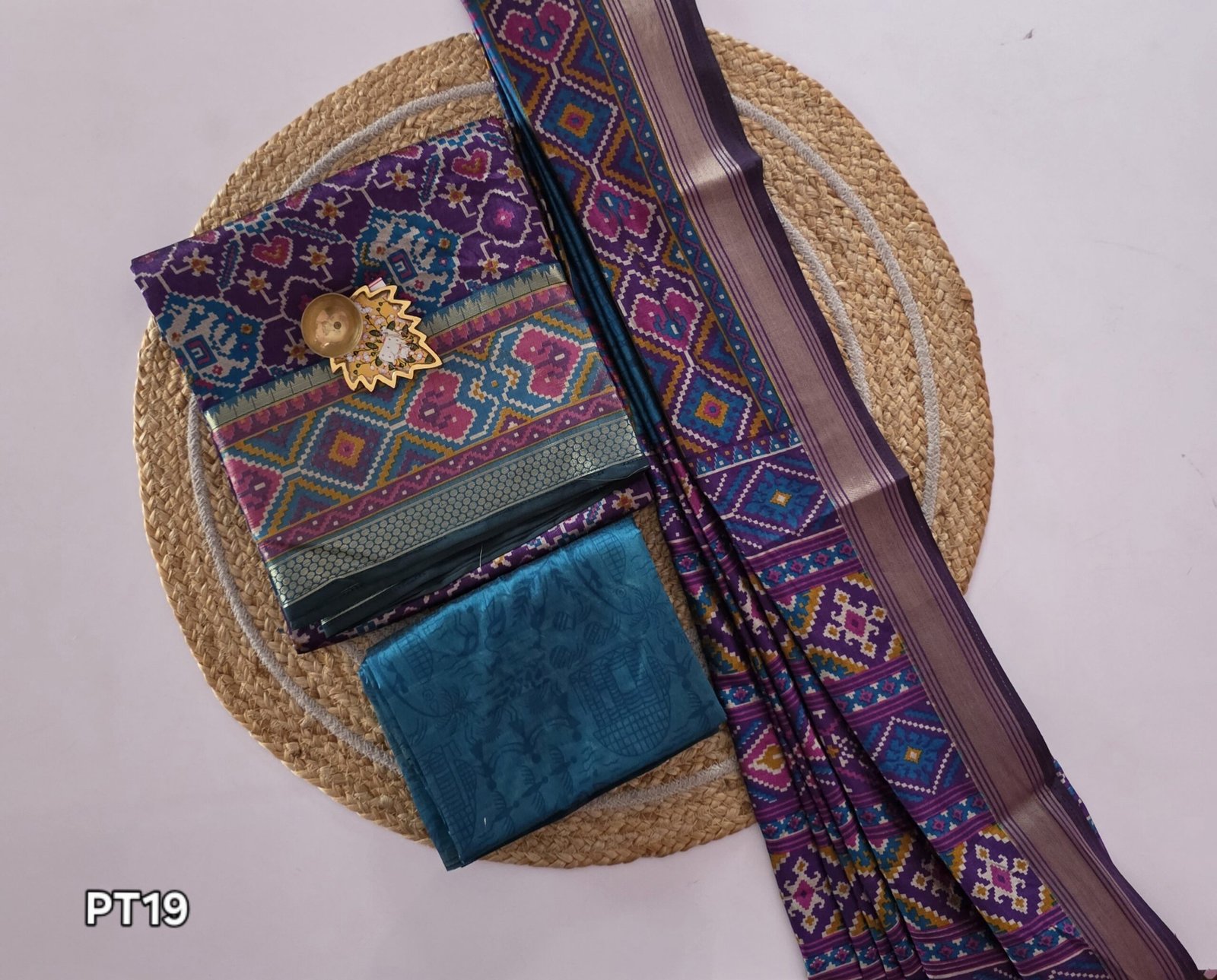 Semi Patola Silk Salwar Set - PT19 - Image 2